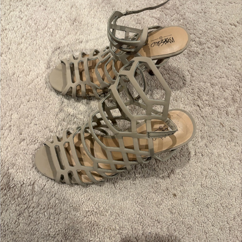 Massimo Gray Strappy Heels